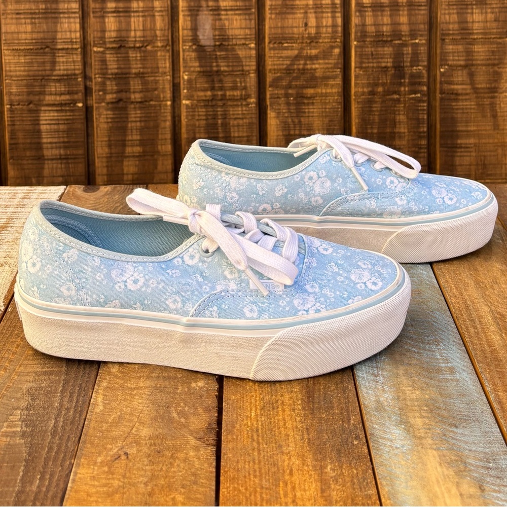 Vans Light Blue Floral Sneakers